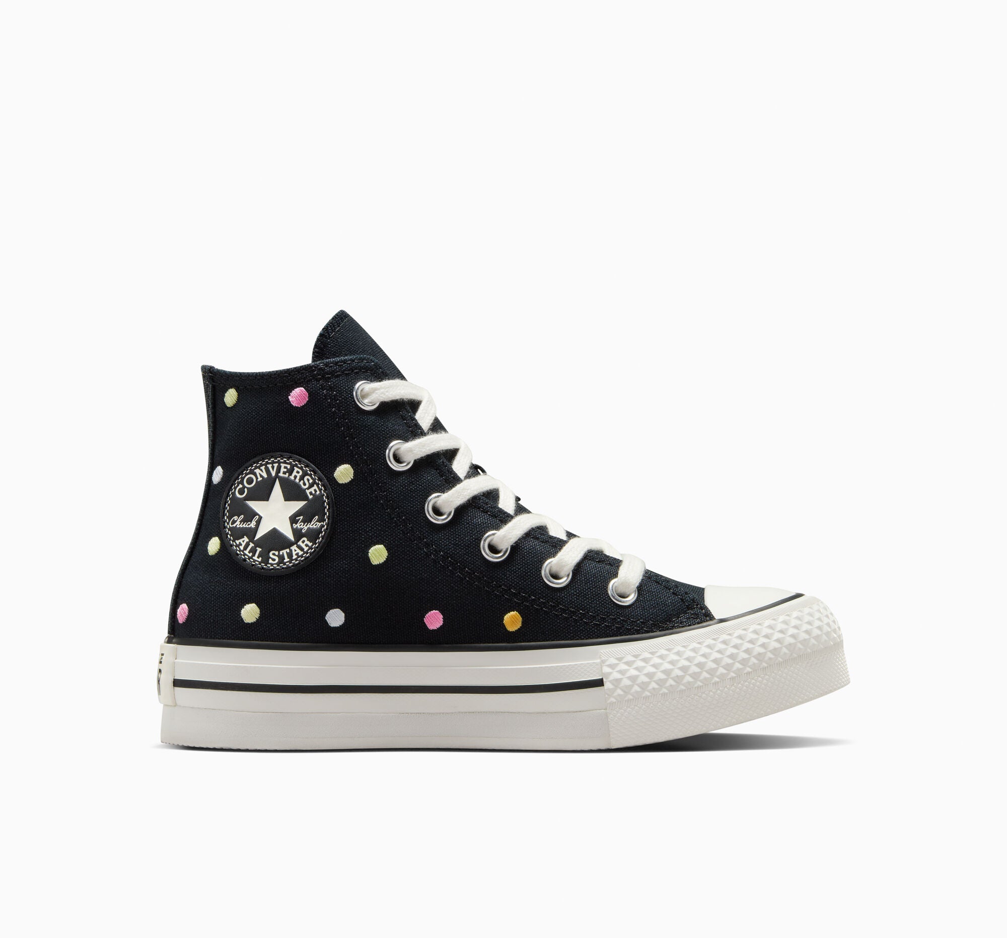 Chuck Taylor All Star Lift Embroidered Polka Dots Platform High Top
