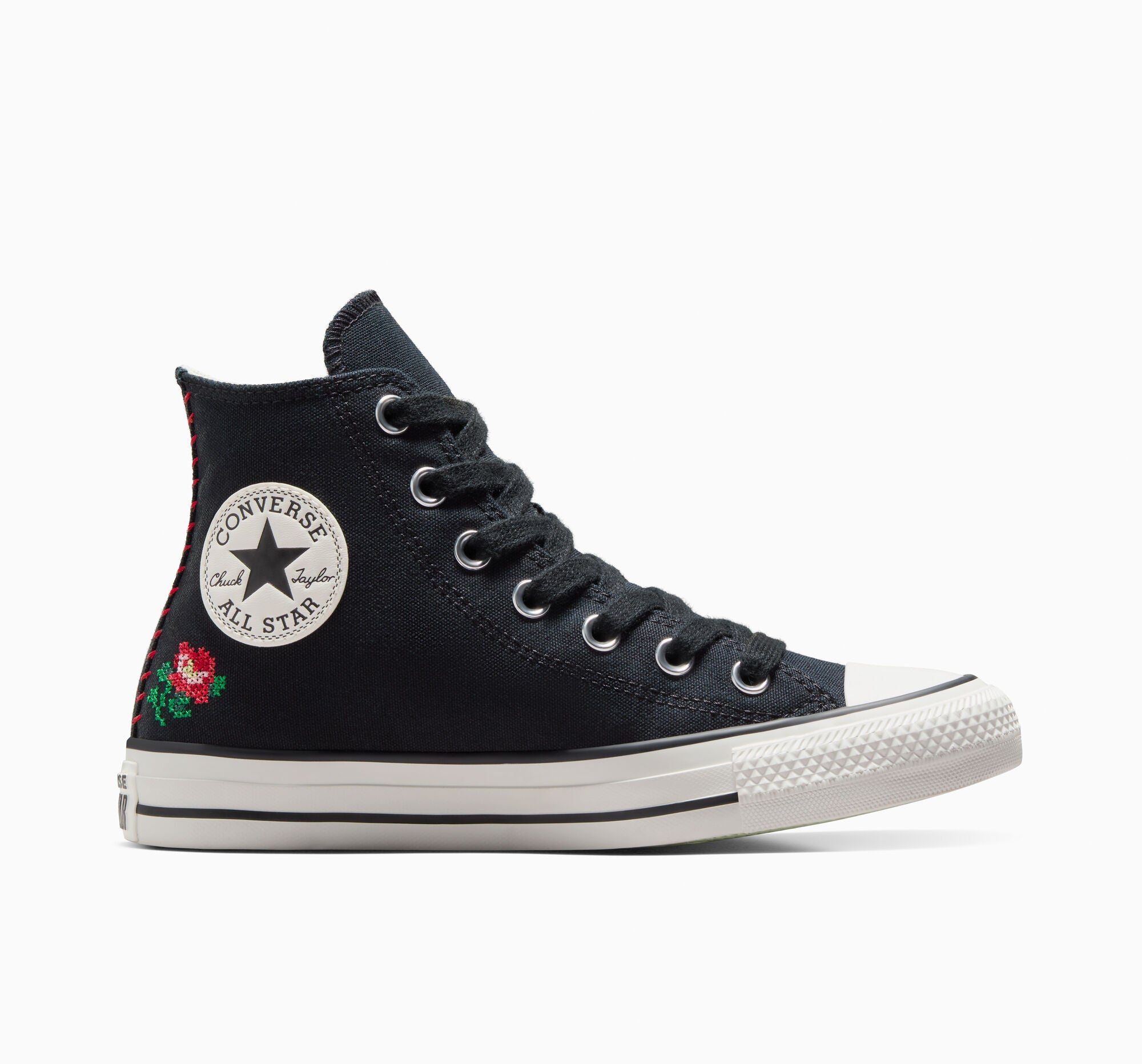 Chuck Taylor All Star Rose Cross Stitch High Top